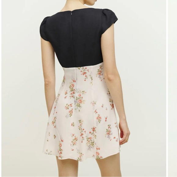 Reformation Black and Cream Floral Dress - Picture 4 of 6